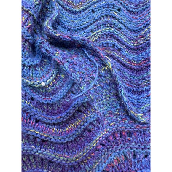 Mermaid Tail Blanket Hand Knit Crochet Snuggle Throw Turquoise Adult Pull On - Picture 6 of 7